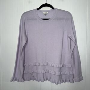 Tyler Boe Women’s 100% Cashmere Sweater Ruffle Detail Purple Size Medium